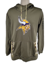 Nike Hoodie Mens XL Salute To Service NFL Minnesota Vikings Green Camo Thermafit - $59.35