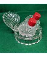 Vintage Miniature Shell Design Red Top 2&quot; Tall  With Base Salt &amp; Pepper ... - $12.16 CAD