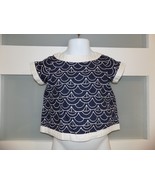 Janie and Jack Navy Blue Sailboat Dress SS Bows Button Back Size 6/12 Mo... - $17.10