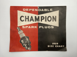 VTG 1959 Champion Spark Plug Chart Car Tractor Boat Motorcycle Foreign Domestic - £41.65 GBP