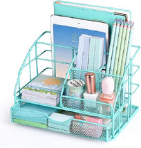 Green Desk Organizers and Accessories for Women with Drawer, Stationary Organize - £24.74 GBP