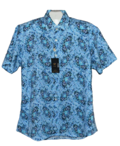 Bertigo Blue  Floral Cotton Stylish Men&#39;s Shirt Size XL 5 - £58.83 GBP