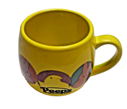 Peeps Coffee Cup Mug Yellow With Bunnies Chicks Easter 2021 3 1/2&quot; Tall - $14.84