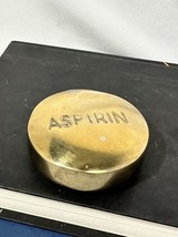 Vintage Brass Paperweight ASPIRIN 2.75”      - A &amp; M Leatherlines New Yo... - £43.29 GBP