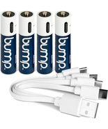 Bump 4 pack USB AAA Lithium ion Rechargeable Batteries 1.5V 750mWh Type ... - $15.99