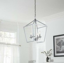 Home Decorators Collection Weyburn 4-Light Polished Chrome Caged Chandelier - £70.98 GBP