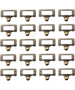 Dd-Life 20Pcs Antique Iron Label Frame Card Holder Cup Pull Handle Drawe... - $15.13