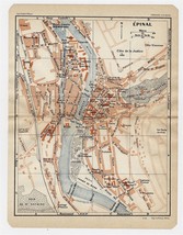 1930 Original Vintage City Map Of Epinal / Vosges / France - £16.91 GBP