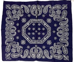 LEFT ELEPHANT Trunk Up Fast Color 100% Cotton VINTAGE  BLUE BANDANA Selv... - $40.88
