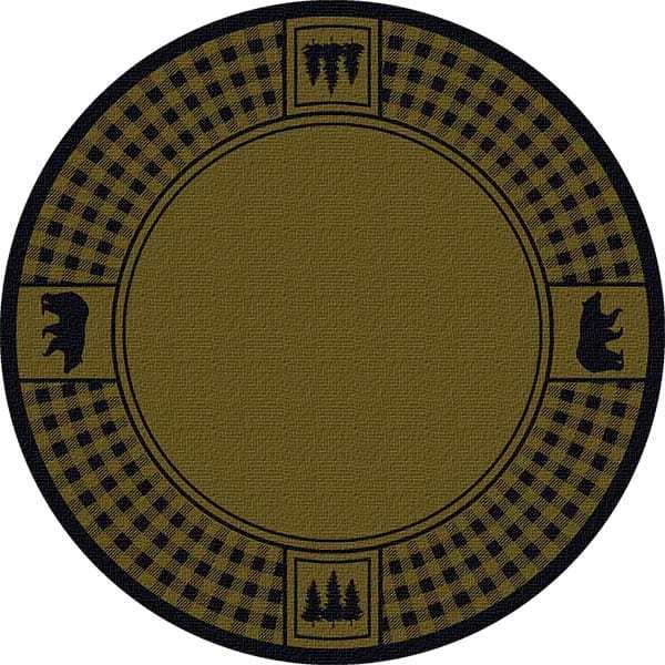 Rustic Bear Plaid Green Lodge Area Rug - $137.51+