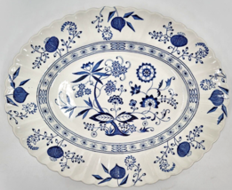 Blue Nordic 13&quot; Serving Platter Plate Onion Classic J.G. Meakin England Vintage - £21.97 GBP