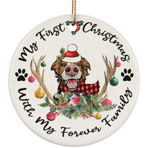 My First Christmas Border Collie Dog With Deer Anlters Ornament Gift Tree Decor - £12.19 GBP