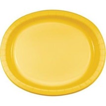 School Bus Yellow 12 Inch Oval Paper Plates 8 Per Pack Tableware Party Supplies - £18.43 GBP