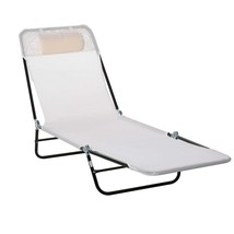 Outsunny Folding Chaise Lounge Chair - Outdoor Reclining Pool Sun Tanning - $1,763.02 MXN