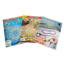 Lot 3 Vintage Crochet Magazines Leaflets Doilies Decor Patterns Pillows - £7.53 GBP