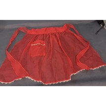 Womens Lace Sheer Half Apron Red Chamber Maid Tie Pocket Sexy - $24.19