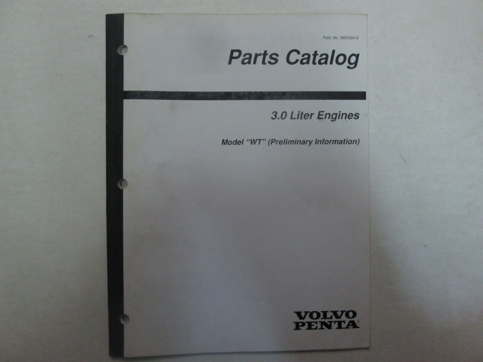 Volvo Penta 3.0 Liter Engines Model WT Parts Catalog 3850084-9 *** - $9.99