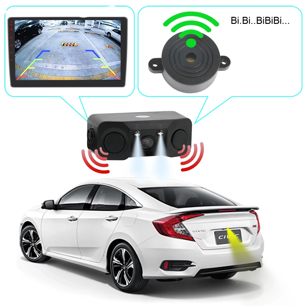 Car Accessories LED Light Night Vision Mini Alarm Reversing Radar Sensor - £19.53 GBP