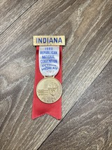 1980 Delegate Ribbon/Pendant Indiana Republican National Convention Otis... - $372.61 MXN