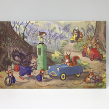 Woodland Garage Anthropomorphic  Animals Molly Brett Medici Soc Vintage Postcard - £7.76 GBP