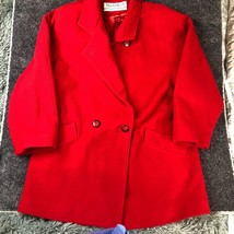 VTG Mackintosh Red Pea Coat Women&#39;s 16 100% Wool Double Breasted Made US... - £51.37 GBP