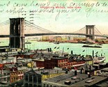 Brooklyn Bridge Richmond Stove Sign New York NY NYC 1909 UDB Postcard B1 - $6.88