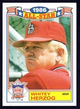 St Louis Cardinals Whitey Herzog 1987 Topps Glossy All Star Insert Baseball #1  - $0.50