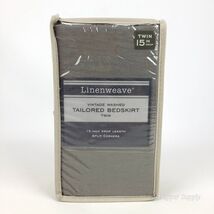 Linenweave Twin Bedskirt Vintage Washed Gray Henstitch Tailored New - $18.99