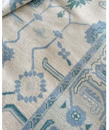 Blue Color Modern Hand Knotted High Quality Wool Oushak Turkish Ushak Style - $330.00+