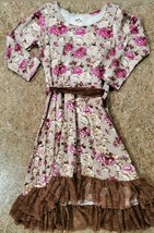 Mia Belle Baby Couture Girls Rose Floral Lace Maxi Twirl Dress. Size 6 - £18.98 GBP