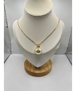 White Pearl bead Gold Star Necklace with Czs - $18.99