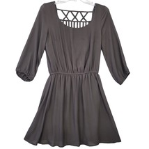Heart Soul Women Dress Size XS Black Midi Preppy Cutout Back 3/4 Sleeve Scoop - £15.55 GBP