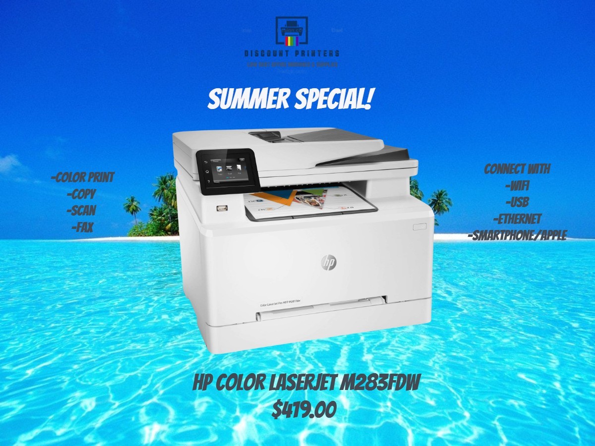 HP Color Laserjet M283FDW All In One 7KW75A Network Wifi Printer Summer ... - $419.00