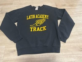 Boston Latin Academy BLA Track Vtg Crewneck Sweatshirt Black Size Small ... - £31.91 GBP