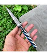 MEMORIAL Purple Flag Damascus knife double edged dagger PENCIL SLICK BOO... - $23.72