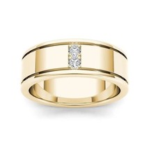 14K Yellow Gold FL Diamond Ring for Men Women Classic Anillos De Bizuteria 14K G - £18.28 GBP