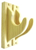 Oak Wooden Fishing Pole Rack Rod Rests Speargun Display Classic Wall Hooks - $24.95