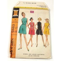 McCalls 9483 Sewing Pattern Vintage Misses Junior Pantdress size 8 Bust 31 1/2 - £7.83 GBP
