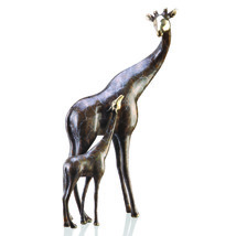 SPI Brass Giraffe Mama and Baby Statue - £196.76 GBP