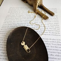 LouLeur 925 sterling silver lock key pendant necklace gold creative elegant exqu - £22.42 GBP