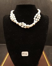 Vintage White Beaded Necklace 15.5 inches Made in Japan - $14.99