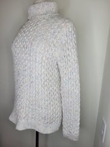 Women&#39;s Land&#39;s End cable knit sweater cotton wool blend medium. - £8.98 GBP