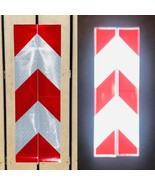 Vertical White &amp; Red Reflective Chevron Panel (Multiple Sizes) Decal Saf... - £49.19 GBP+