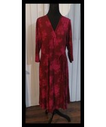 Torrid Red Pink Floral Faux Wrap Knit Dress Sz 0 Fits US 12 Midi NWT - $24.48 CAD