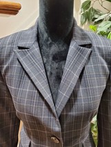 Express Design Studio Women Gray Polyester Single Breasted Long Sleeve Blazer 6 - £23.62 GBP