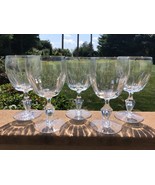 Signed Hawkes Ramsey Pattern Water Goblets Set of (5) Controlled Bubble ... - $116.68