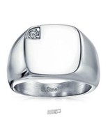 Signet Ring with CZ Accent Item Letter Blank Size 11 - €41,37 EUR