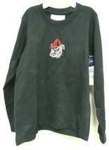 NCAA Georgia Bulldogs Embroidered Logo Black T-Shirt Long Sleeve Two Feet Ahead - £17.52 GBP