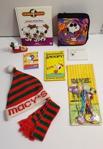 VTG Peanuts Snoopy lot books, Hallmark post its, CD holder, ornament, tr... - $22.99