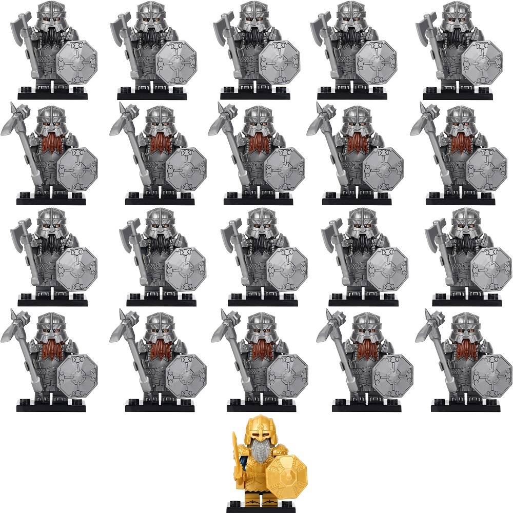 The Hobbit King Thror The Erebor Royal Guard Dwarf Warriors 21pcs Minifigures